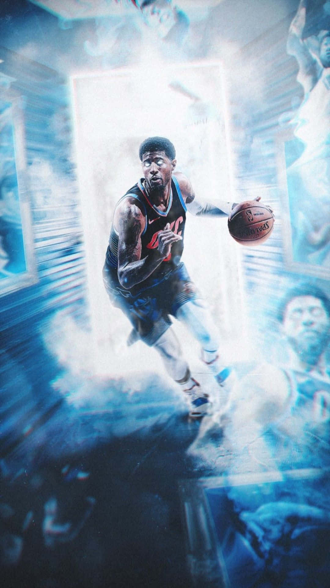 Paul George skyder et trepoints-skud for Los Angeles Clippers. Wallpaper