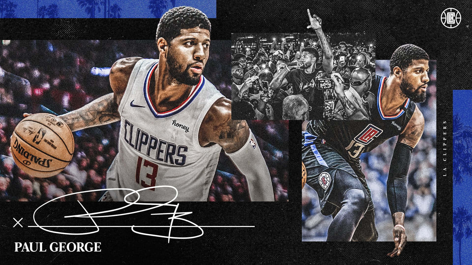 "Paul George drives the lane at Staples Center" Wallpaper