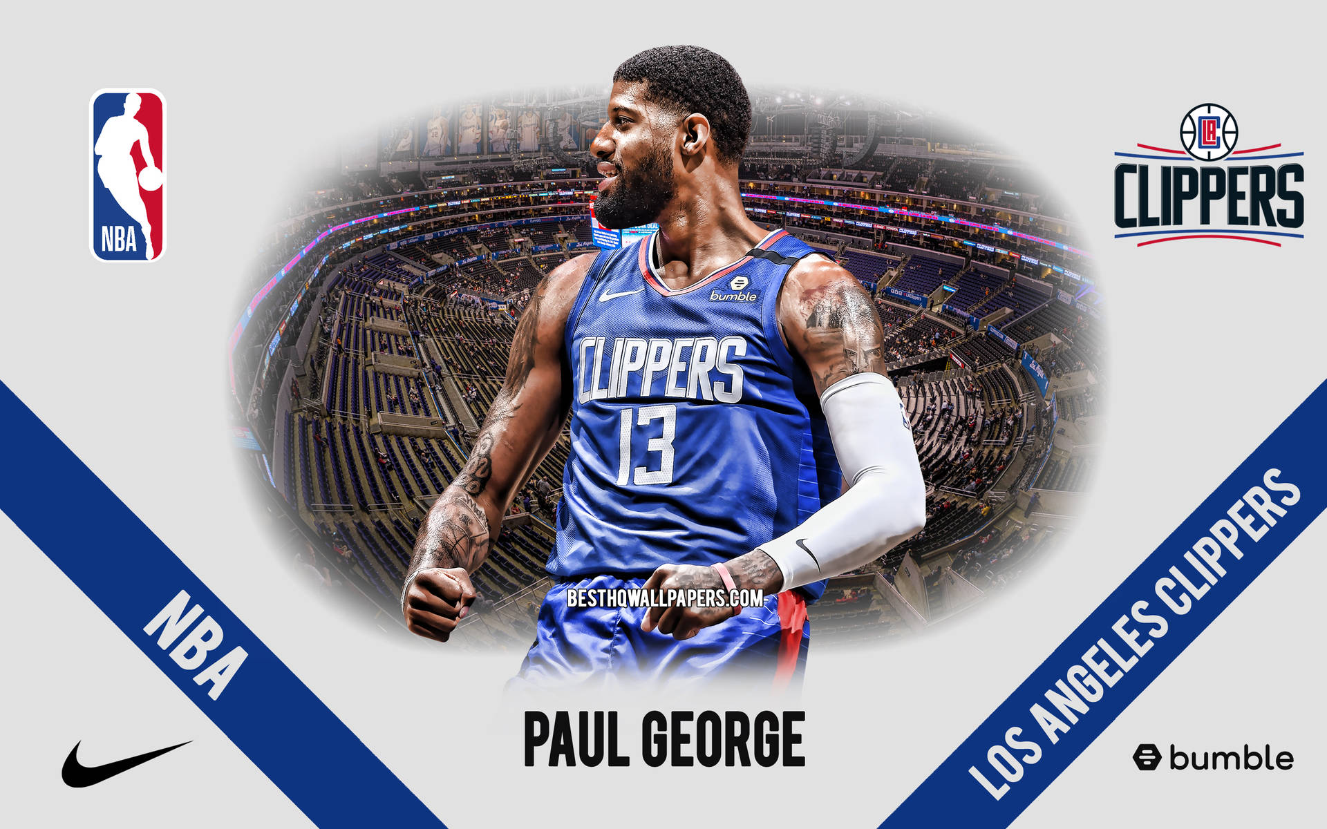 Paul George NBA Arena Poster Wallpaper