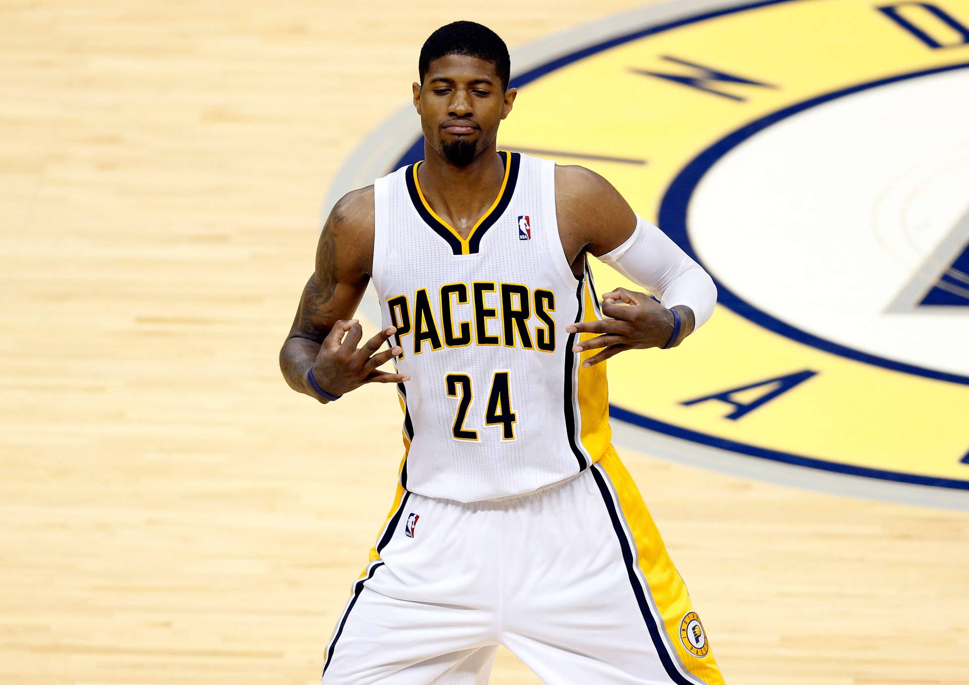 Paul George Yellow Blue Pacers Wallpaper