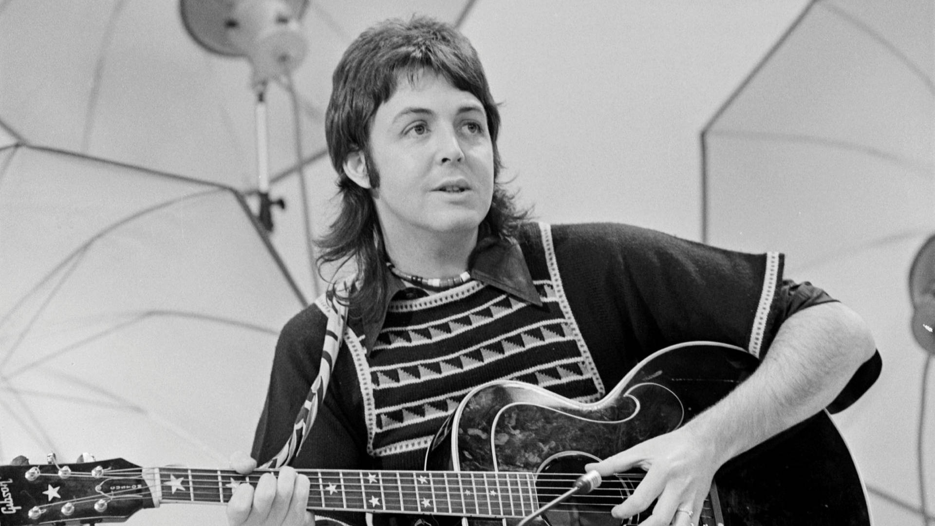 Paul McCartney Long Hair Guitar Wallpaper