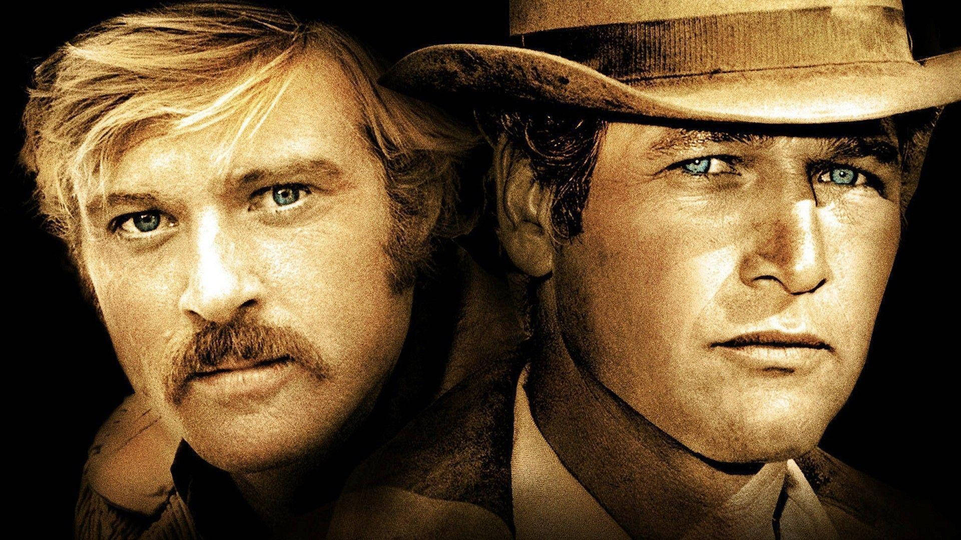 Legendary Actors Paul Newman and Robert Redford on Set in the Iconic 1969 Film Wallpaper