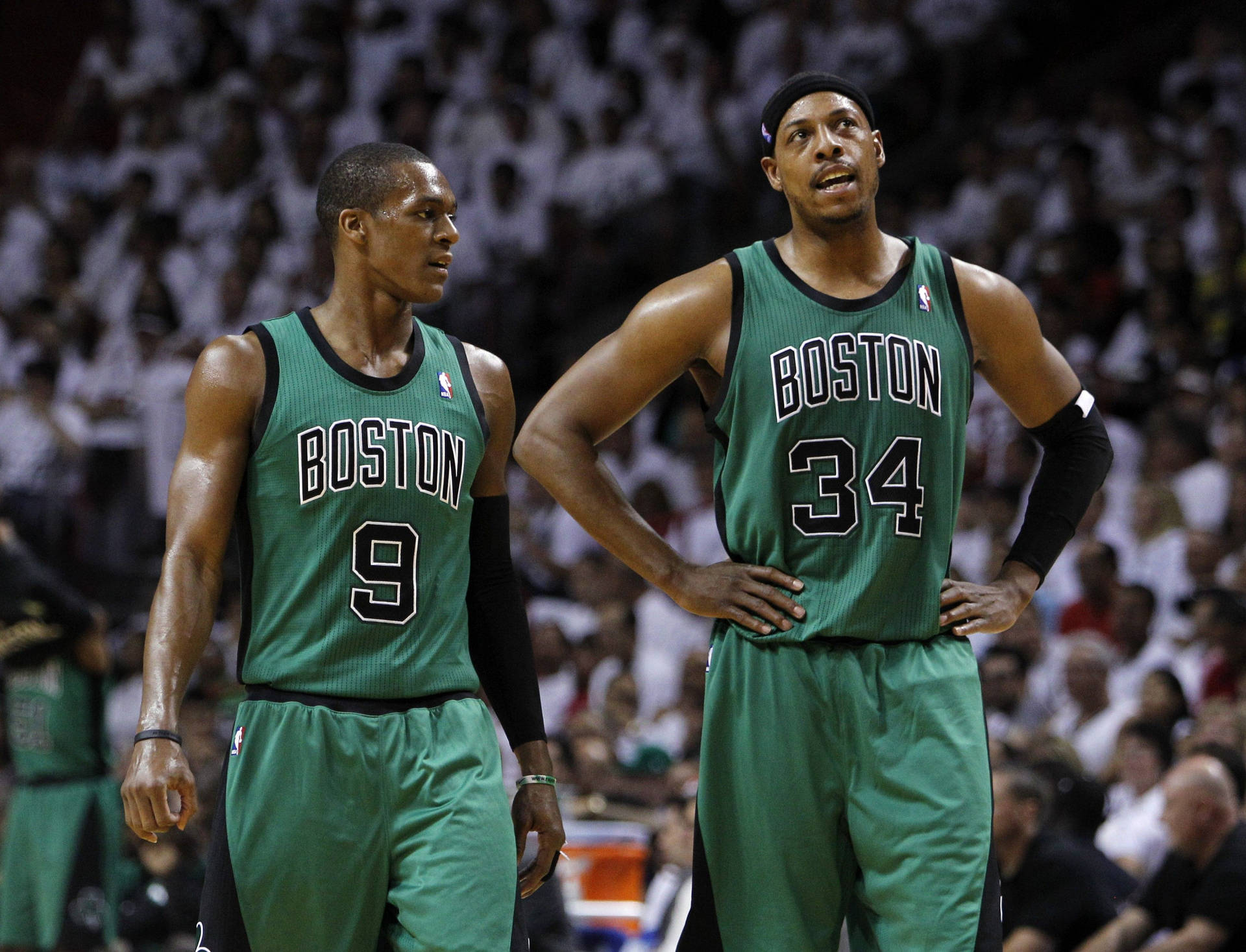 erPaul Pierce og Ray Allen i Celtics-uniformer Wallpaper