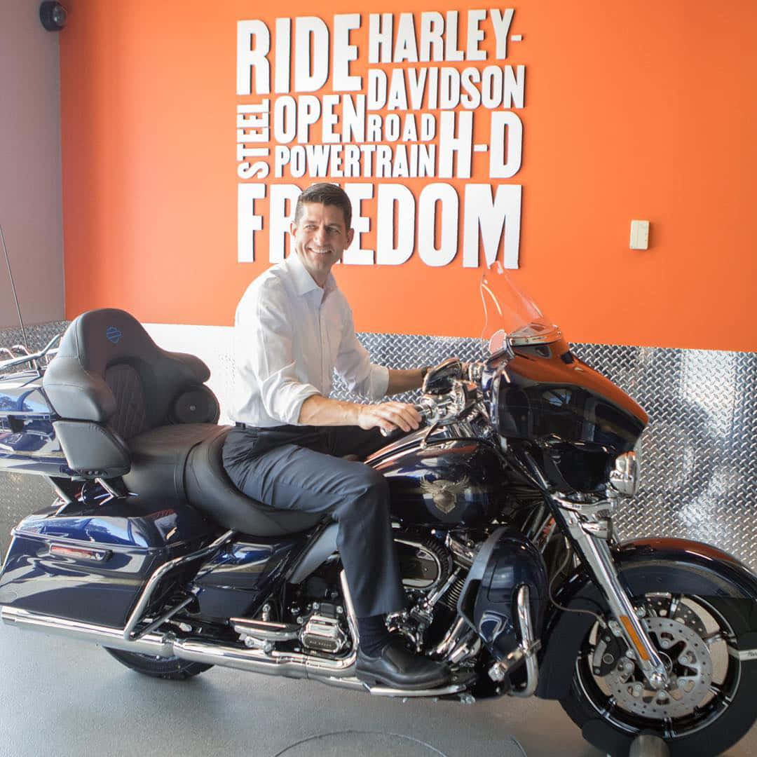 Paul Ryan Riding Harley-davidson Bike Wallpaper
