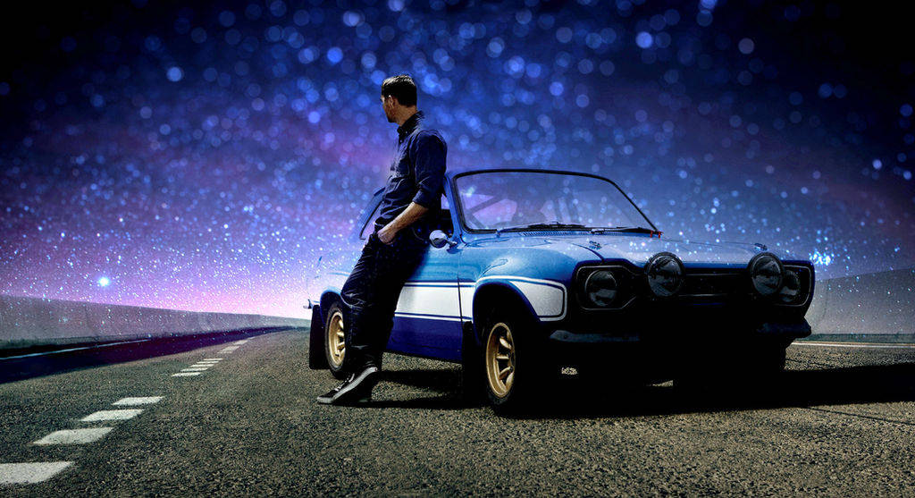 Paul Walker riding in a tuned car Wallpaper