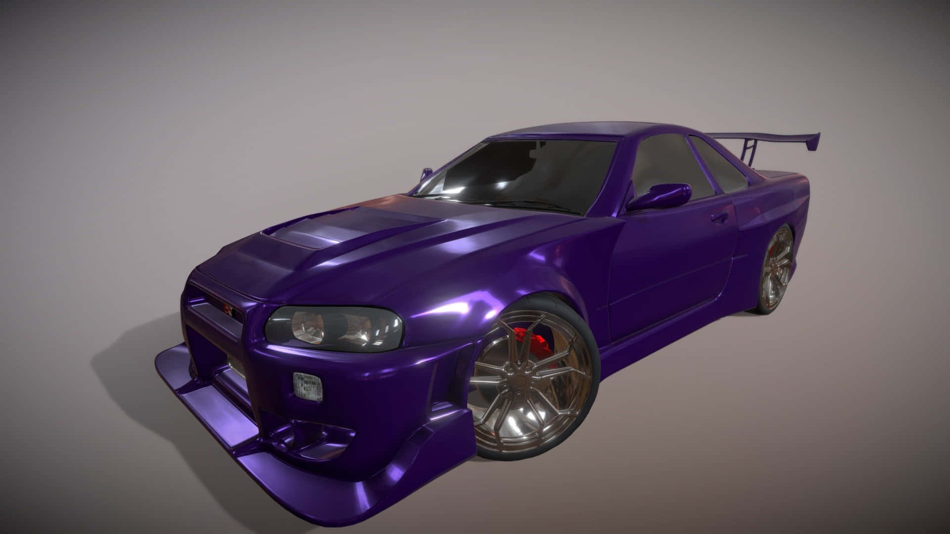 a purple car is shown in a 3d model Wallpaper