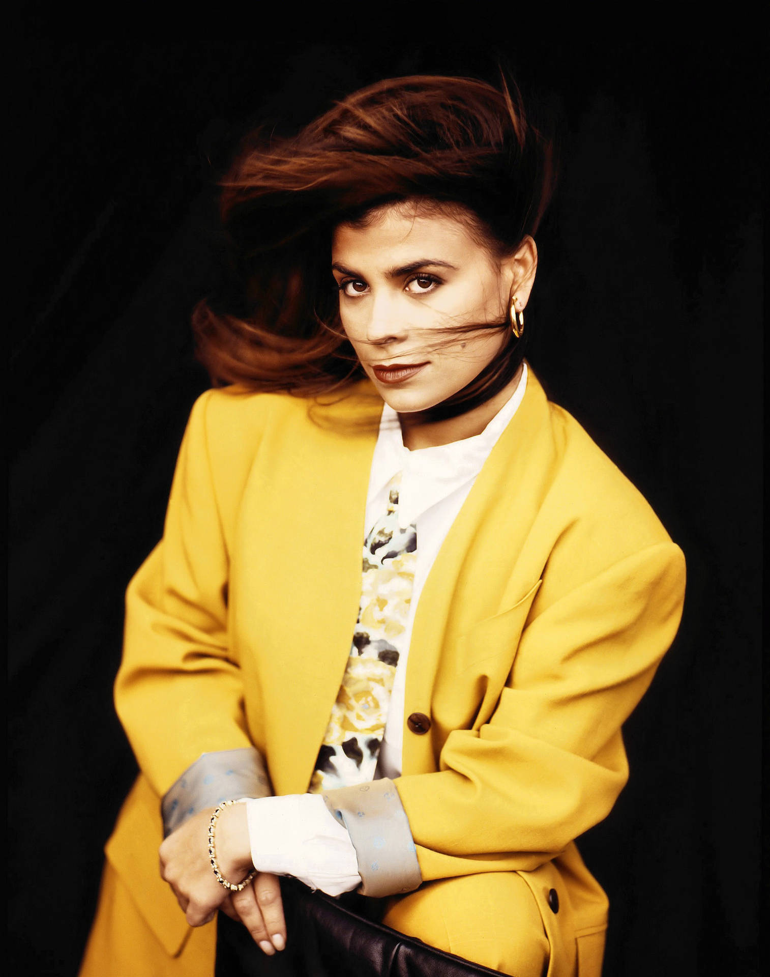 Paula Abdul In Vintage Yellow Background