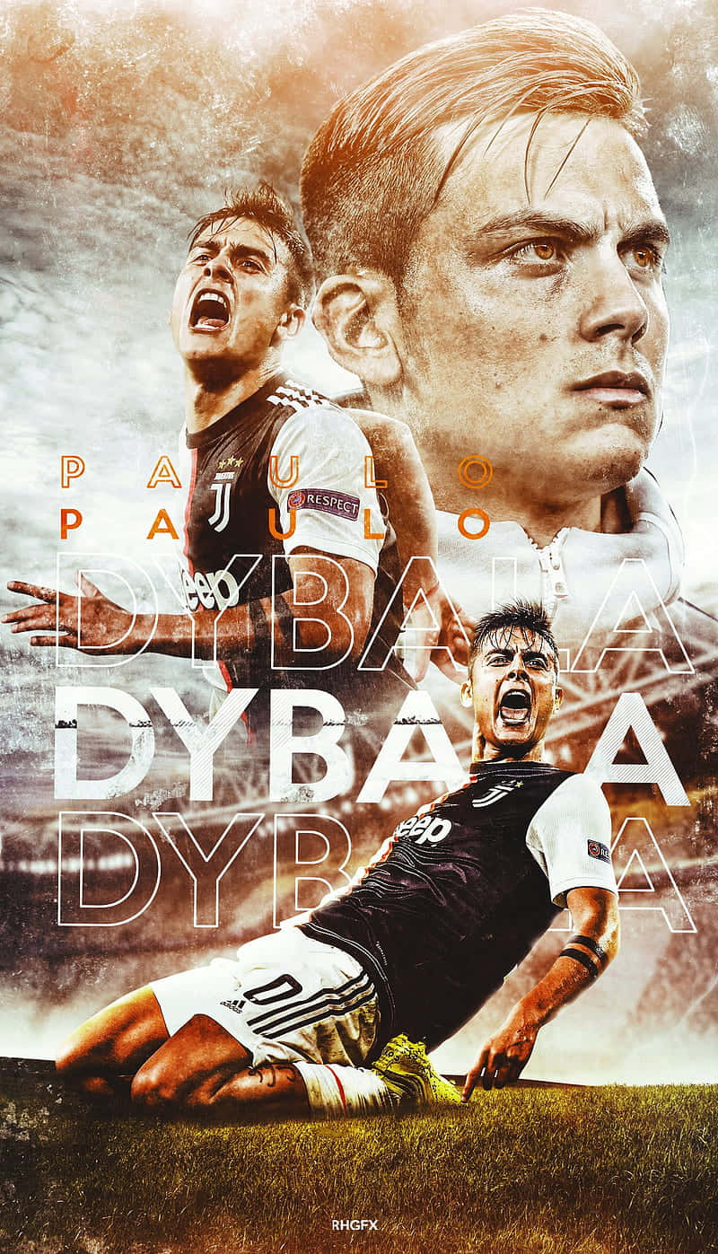 Paulo Dybala In Action During A Soccer Match. Wallpaper