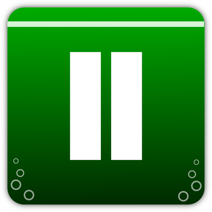 Pause Button Icon Green Background PNG