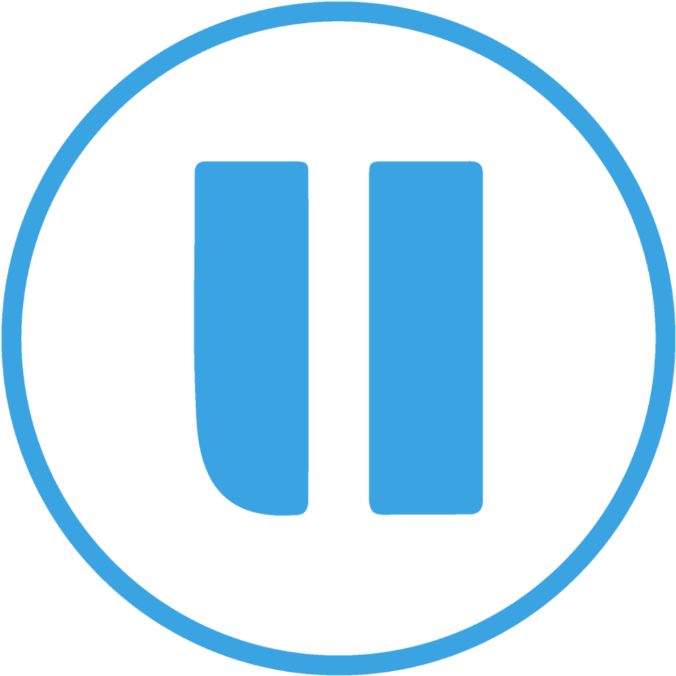 Pause Symbol Blue Background PNG