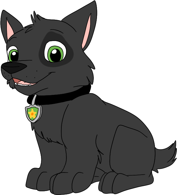 Paw Patrol Black Pup Smiling PNG