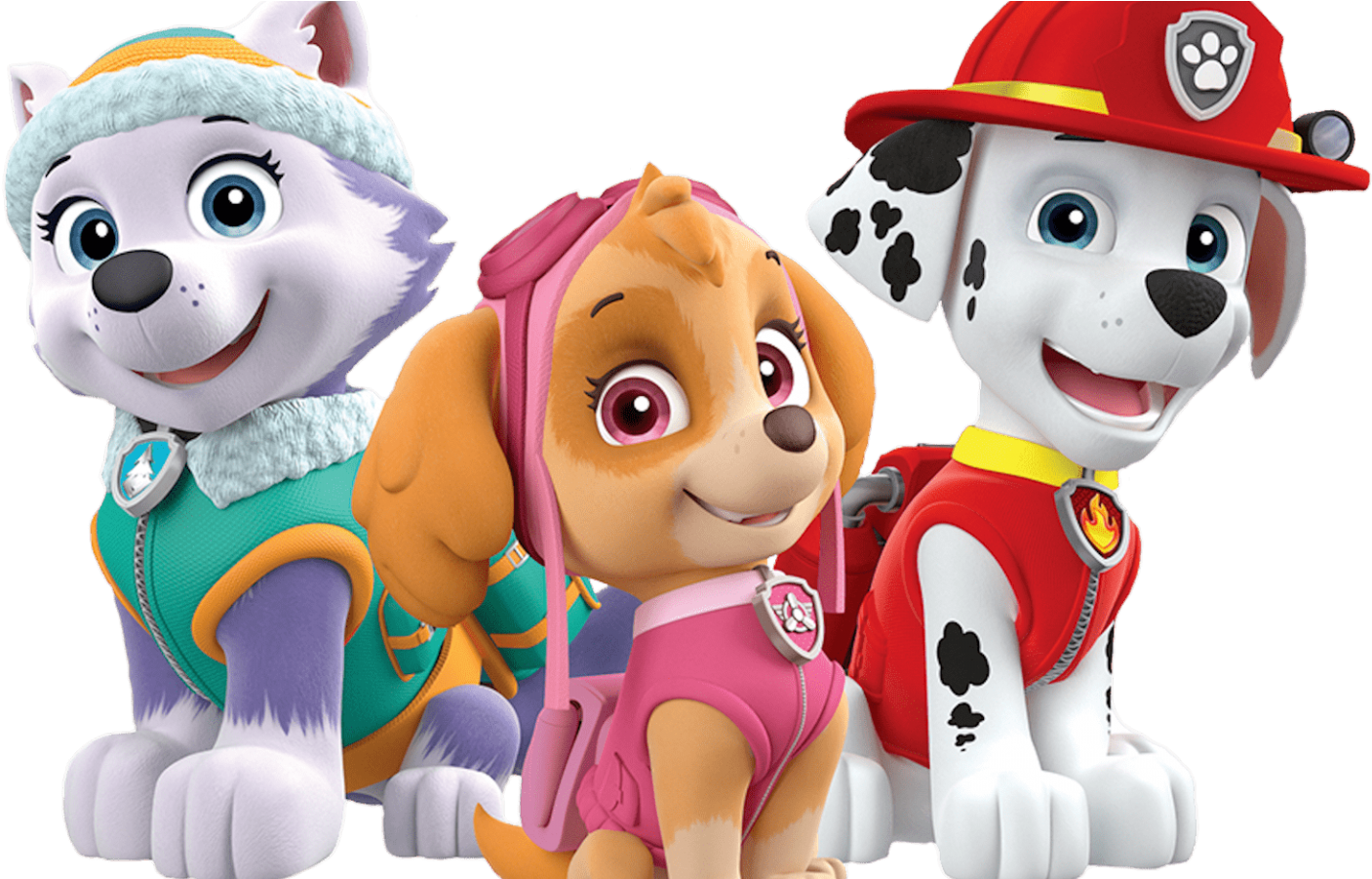 Paw Patrol Characters Everest Skye Marshall PNG
