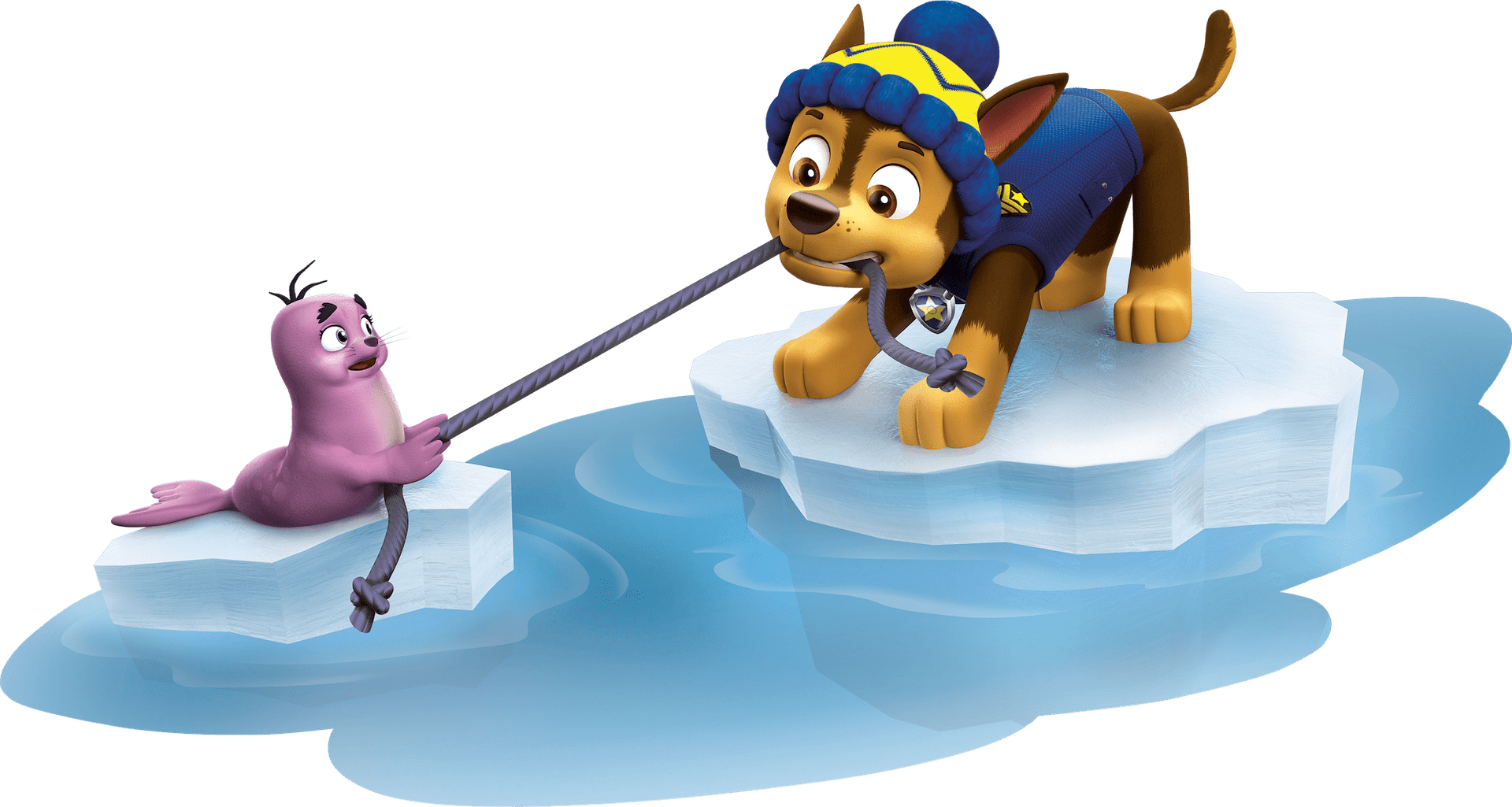 Paw Patrol Chaseand Sealon Ice PNG