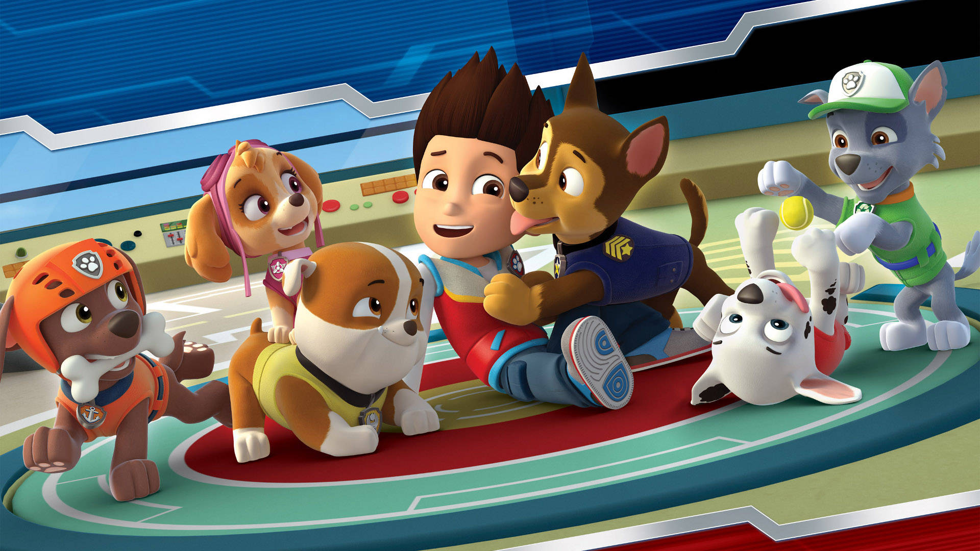 Paw Patrol Dogs With Ryder Wallpaper