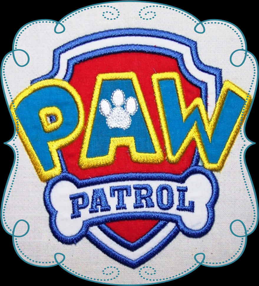 Paw Patrol Embroidered Logo Patch PNG