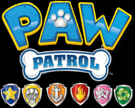 Paw Patrol Logoand Badges PNG