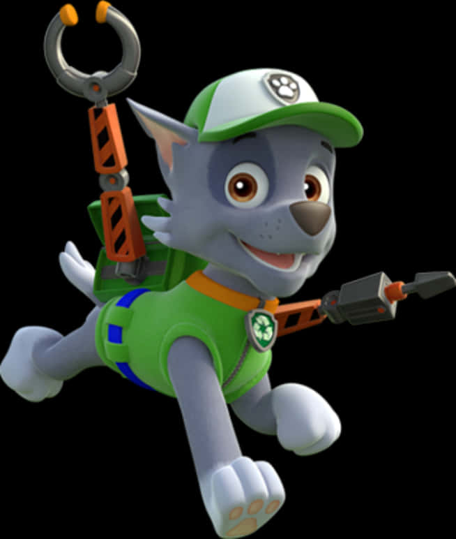 Paw Patrol Rocky Action Pose PNG