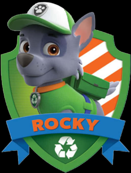 Paw Patrol Rocky Character Badge PNG