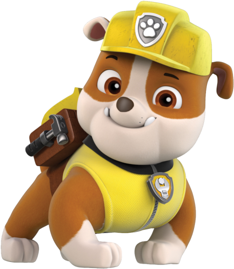 Paw Patrol Rubble Character Render PNG