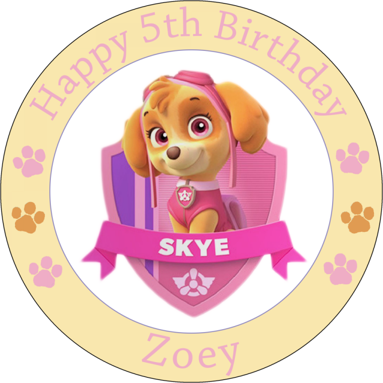 Paw Patrol Skye5th Birthday Celebration PNG