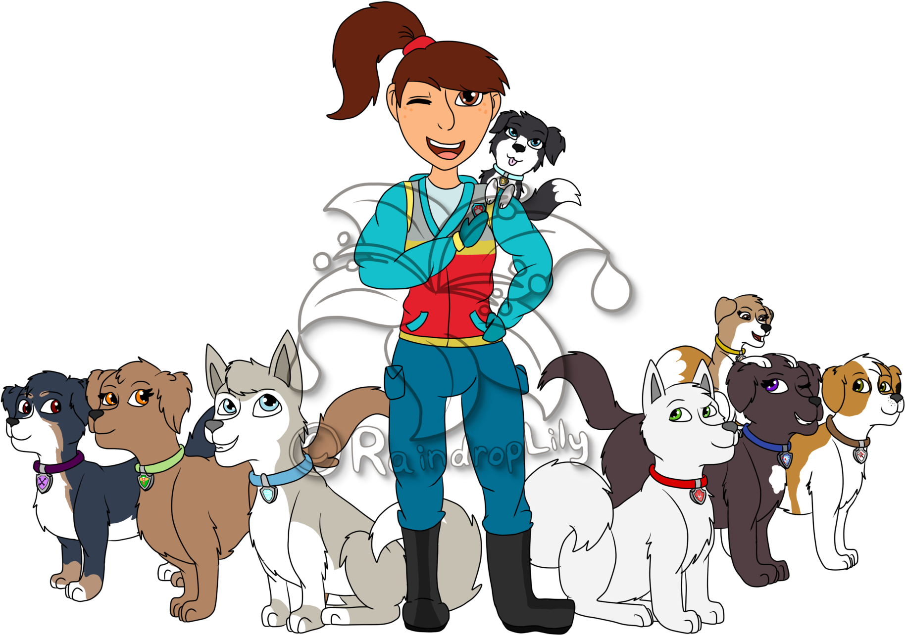 Paw Patrol Teamwith Human Friend PNG