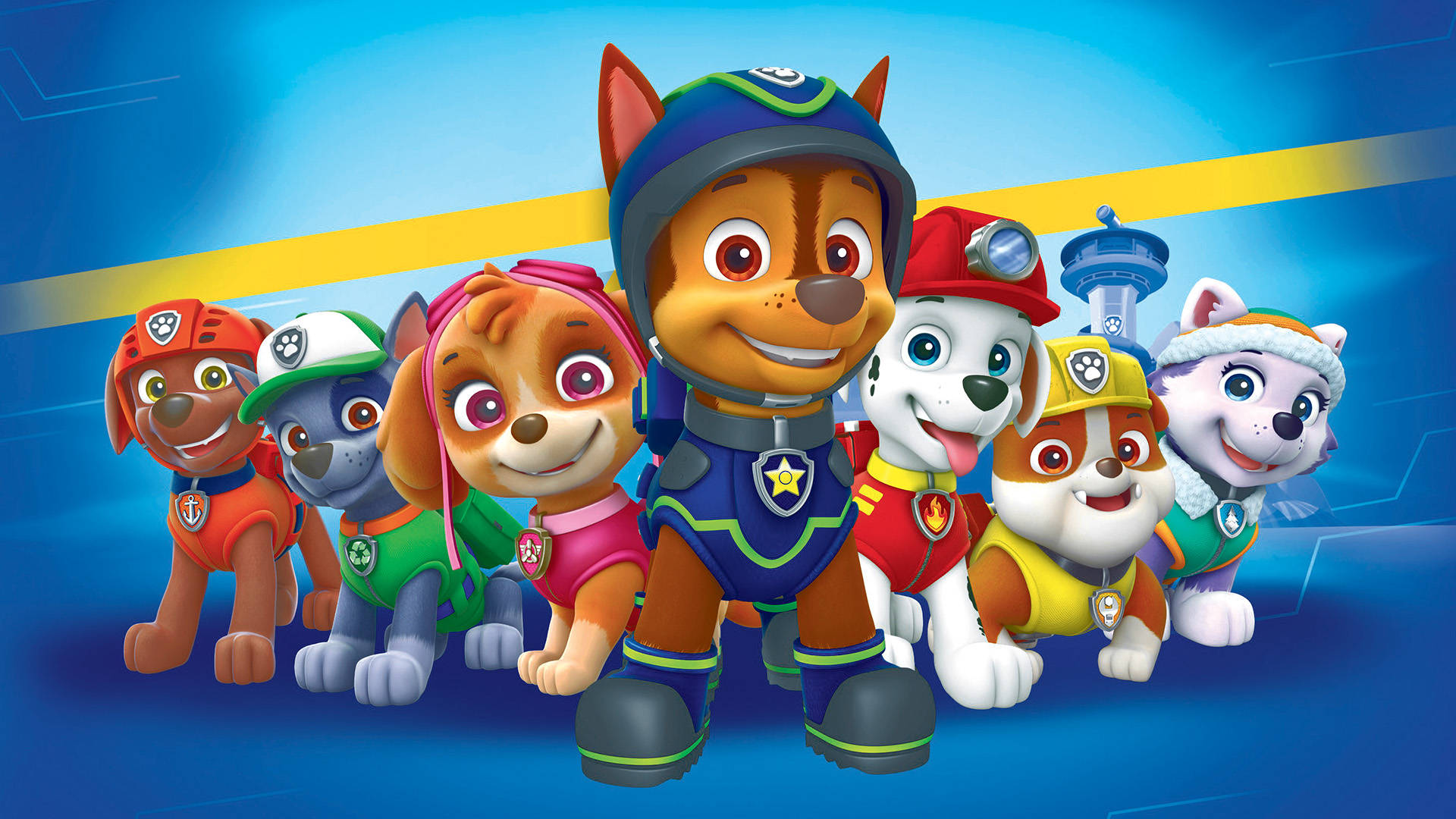 Paw Patrol The Movie Characters In Uniforms Wallpaper