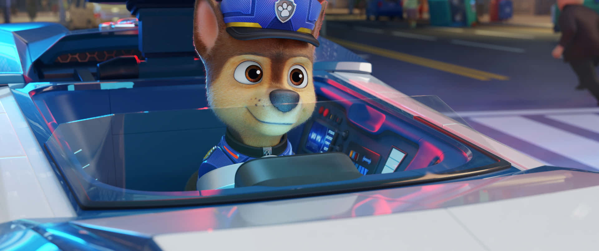 Paw Patrol The Movie Chase In Car Wallpaper