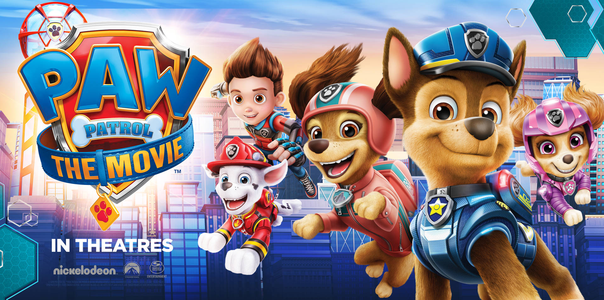 Paw Patrol The Movie Logo And Characters Wallpaper