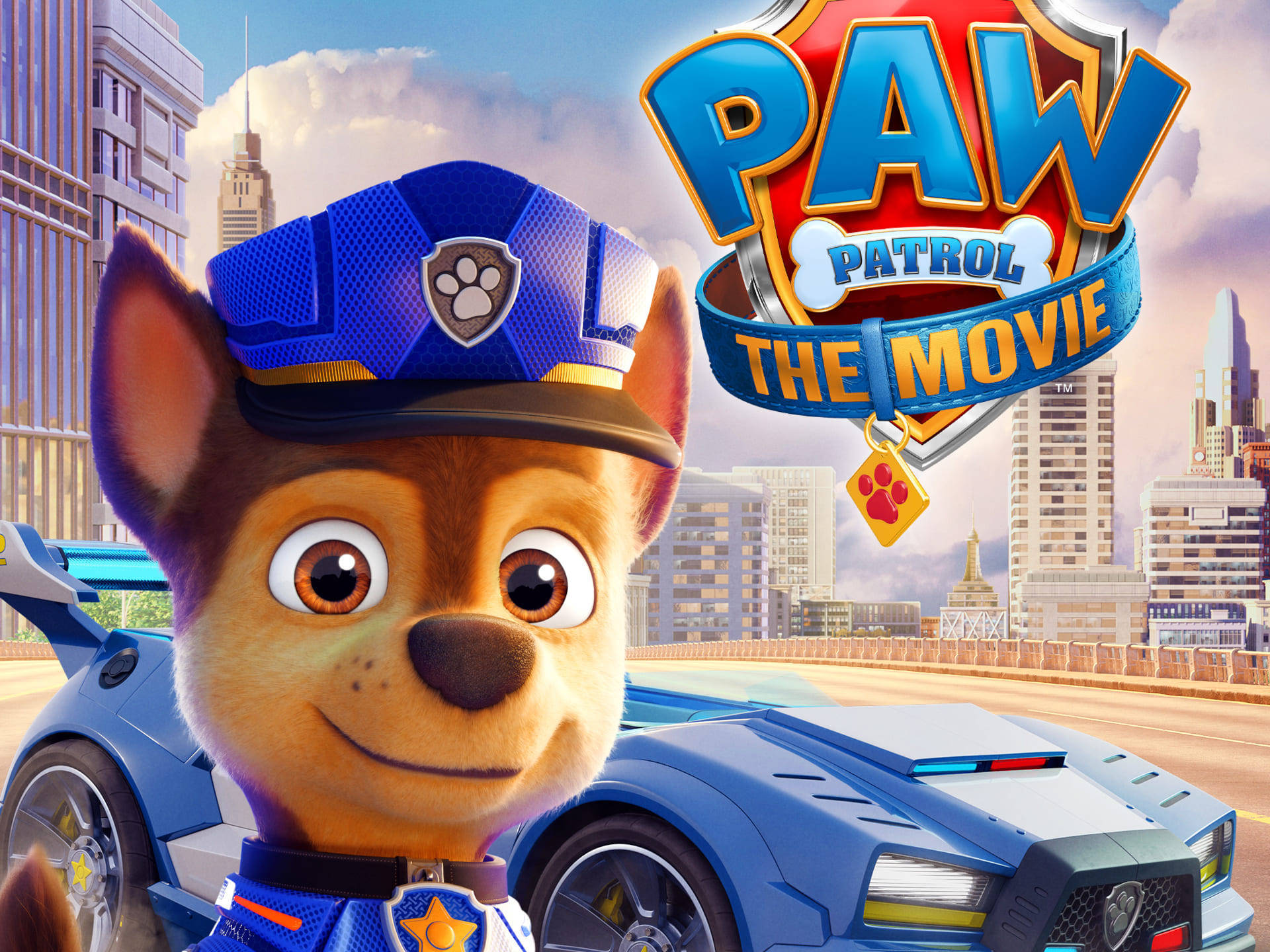 Pawpatrol: La Película Logo Y La Policía Fondo de pantalla