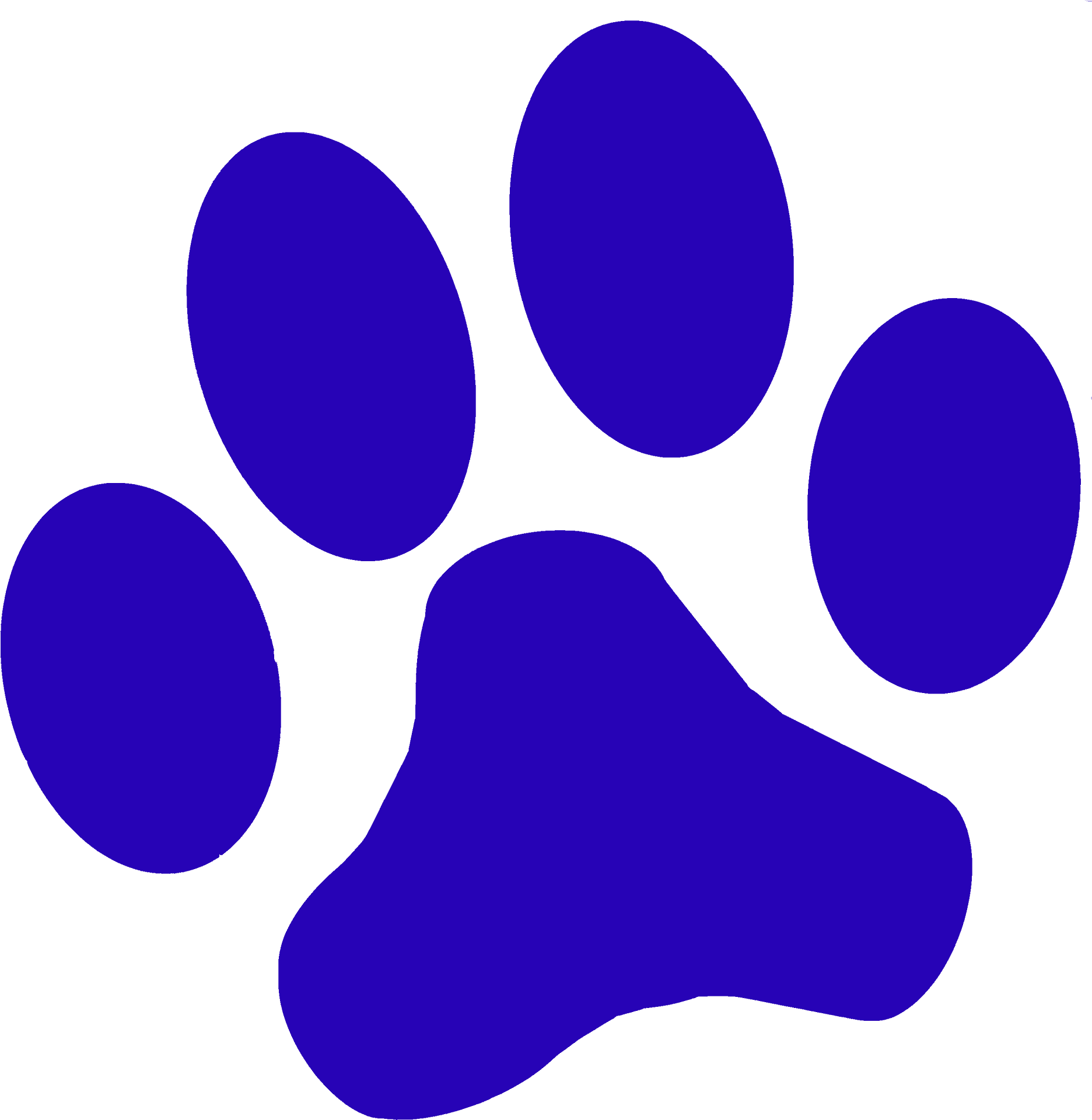 Paw Print Clipart Blue PNG