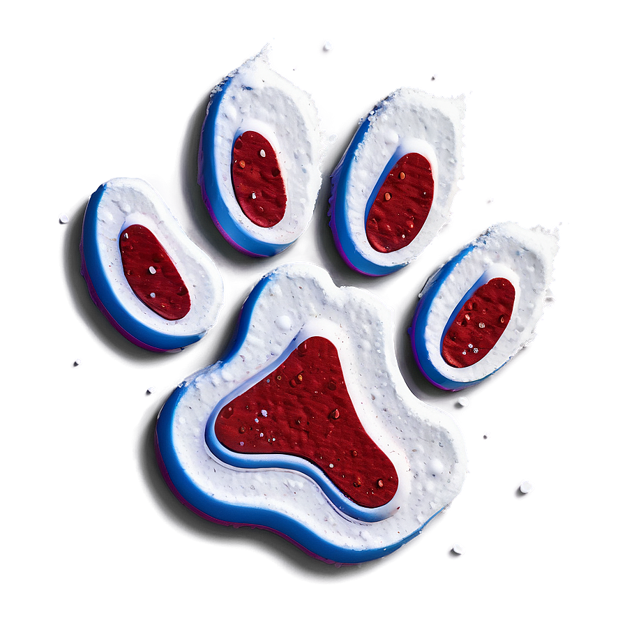 Paw Print In Snow Png 05042024 PNG