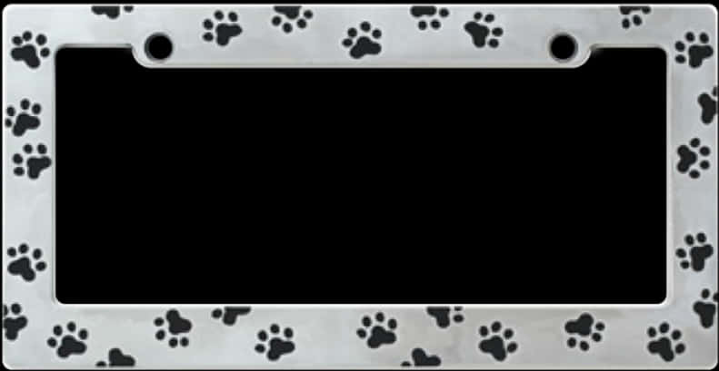 Paw Print License Plate Frame PNG