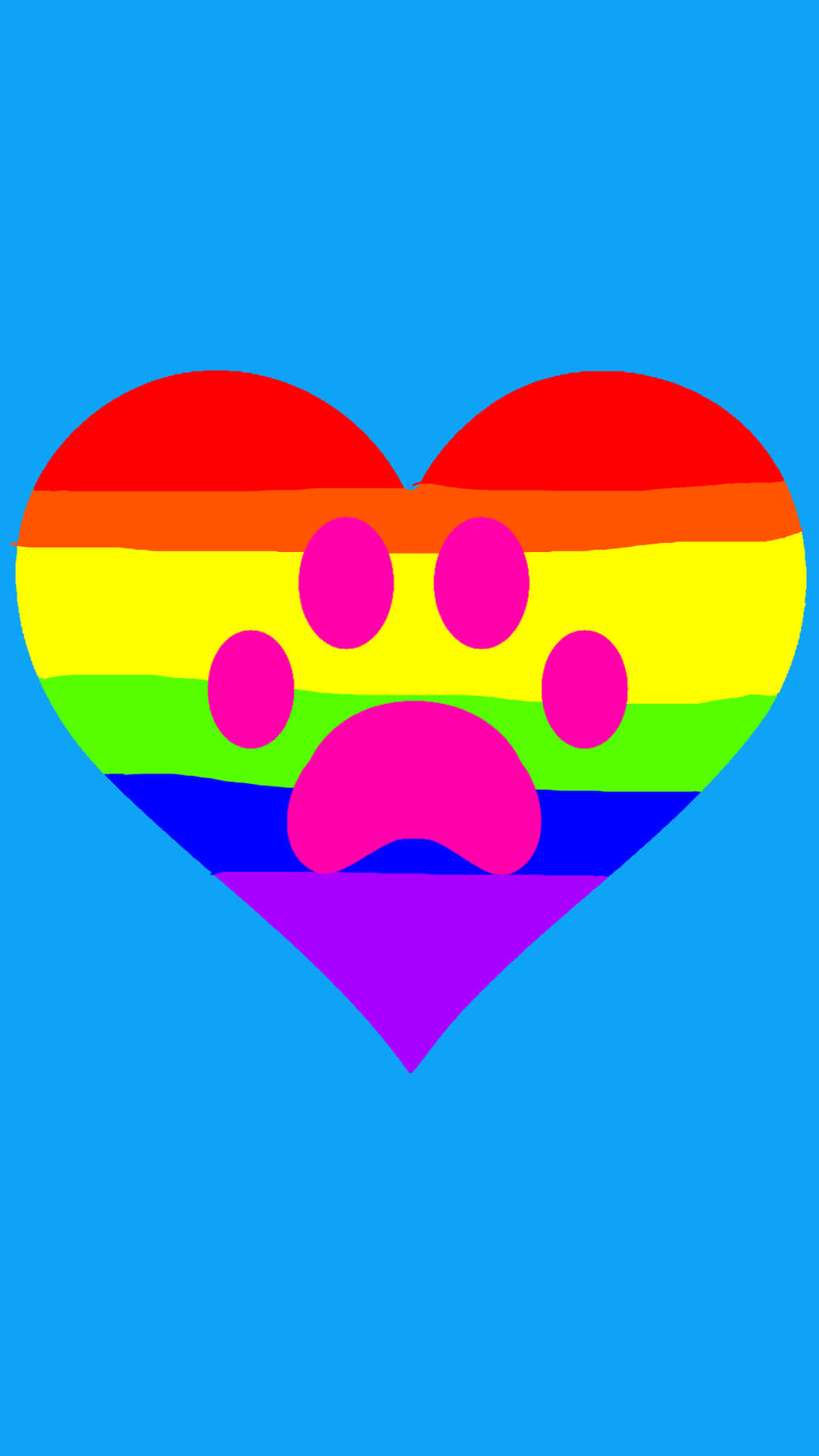 Paw Printin Rainbow Heart.jpg Wallpaper