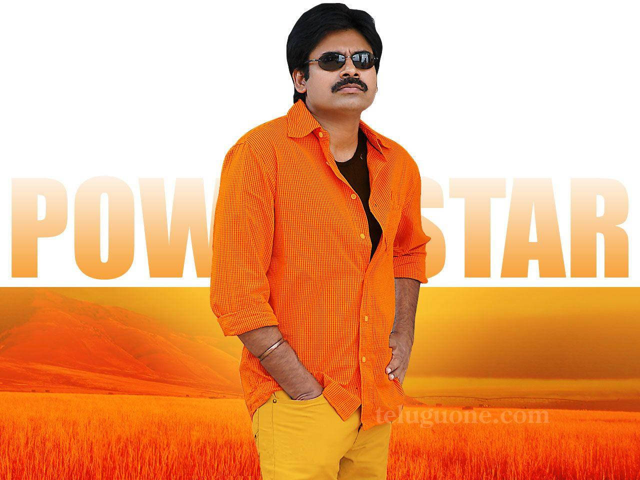 Pawan Kalyan In Orange Wallpaper