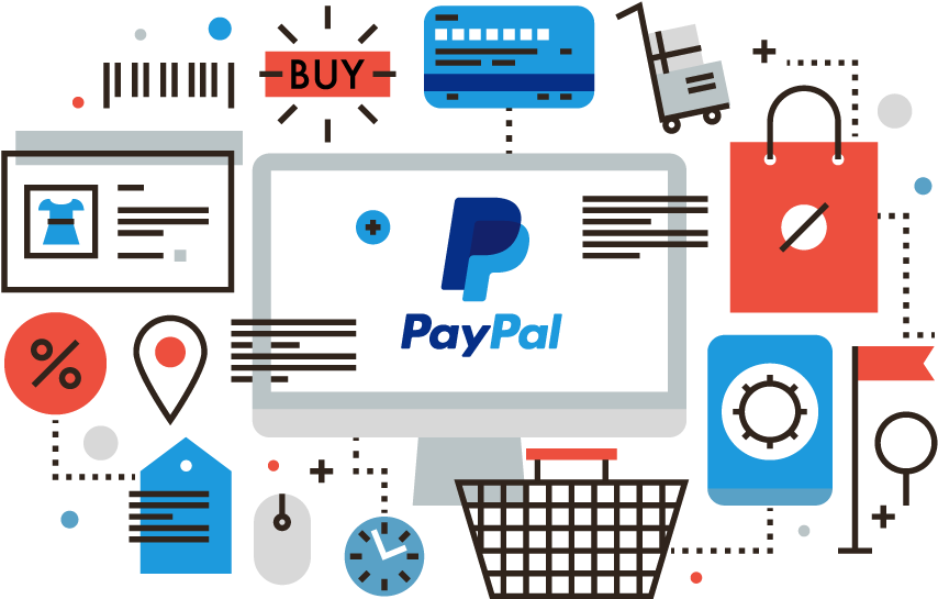 Pay Pal Online Shoppingand Payment Illustration PNG