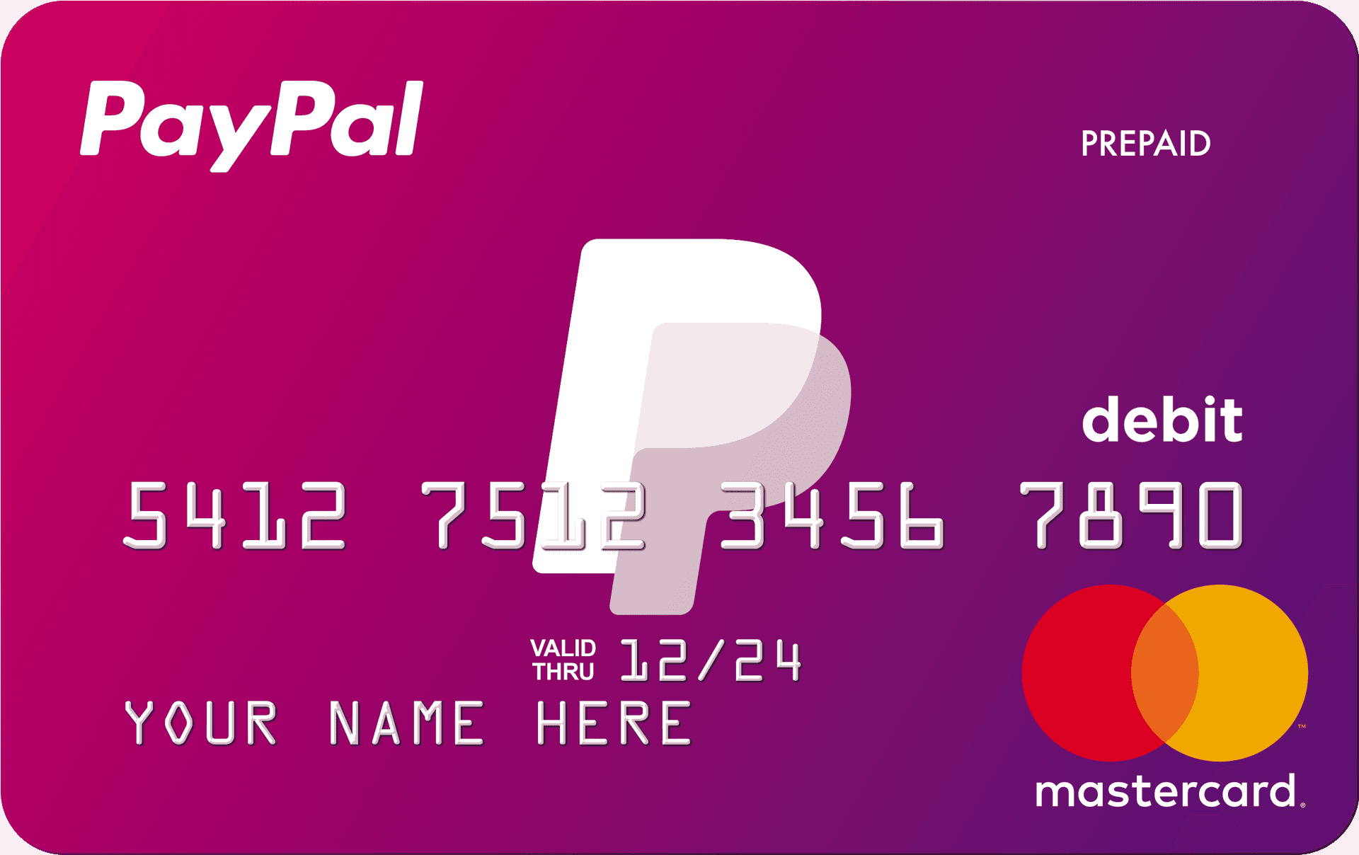 Pay Pal Prepaid Debit Card Mockup PNG