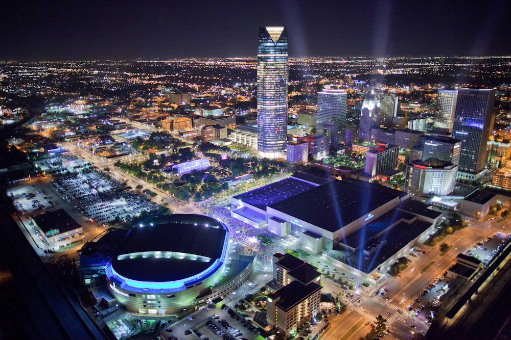 Paycom Center Oklahoma City Aerial View Wallpaper