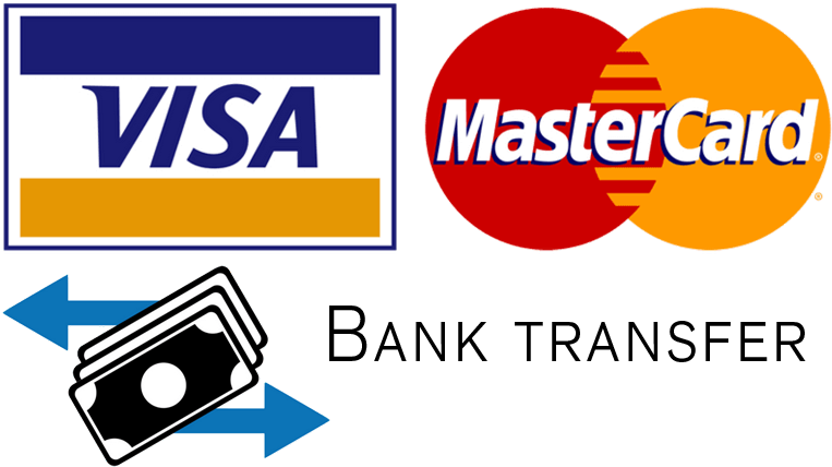 Payment Options Visa Master Card Bank Transfer PNG