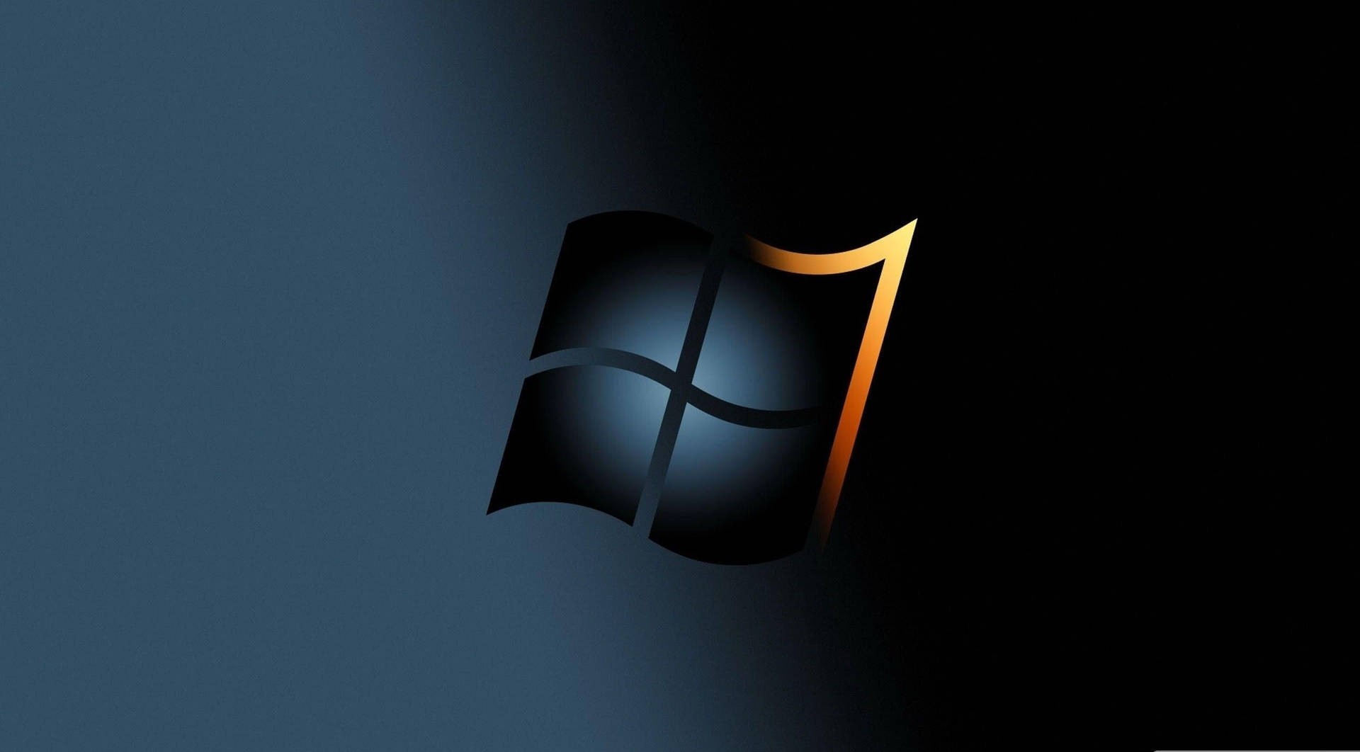 Escritoriode Computadora Pc Con Logo De Windows En Negro. Fondo de pantalla