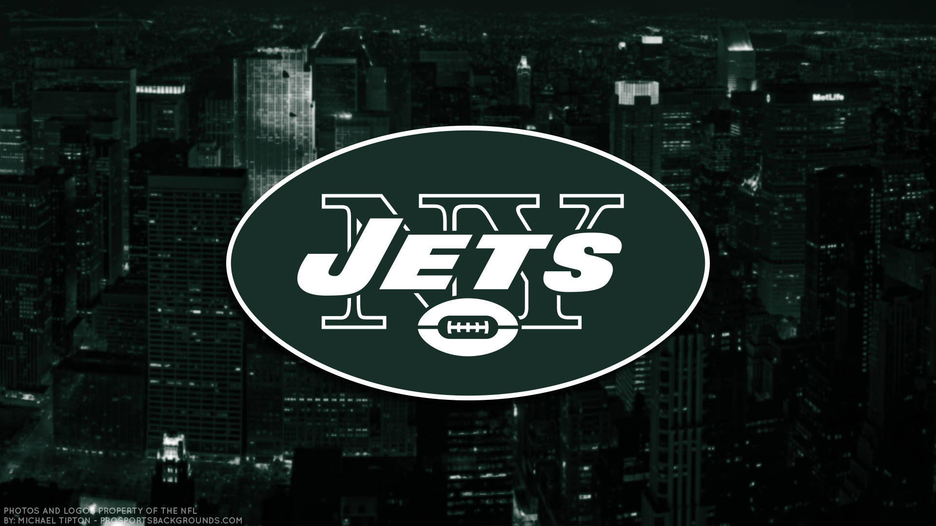 Nyt York Jets Logo Indrammet Tapet til din PC Computer Desktop. Wallpaper