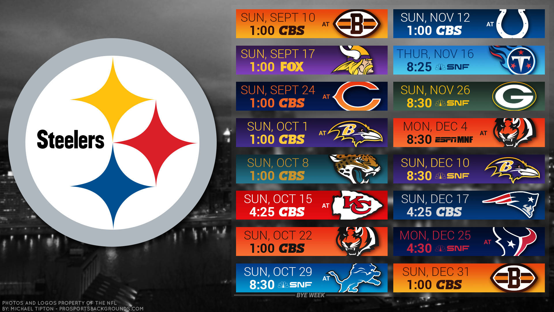 Calendariode Juegos De Los Steelers Para Pc De Escritorio Fondo de pantalla