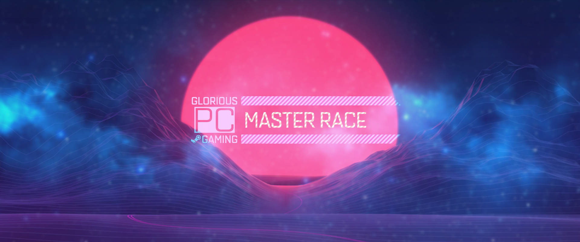 Pc Master Race Blue Smoke Glow Wallpaper