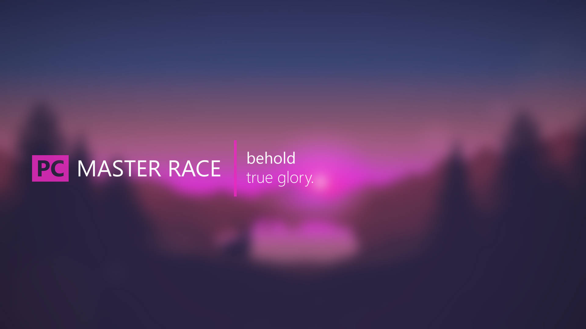 Pc Master Race Blurred Landscape Wallpaper