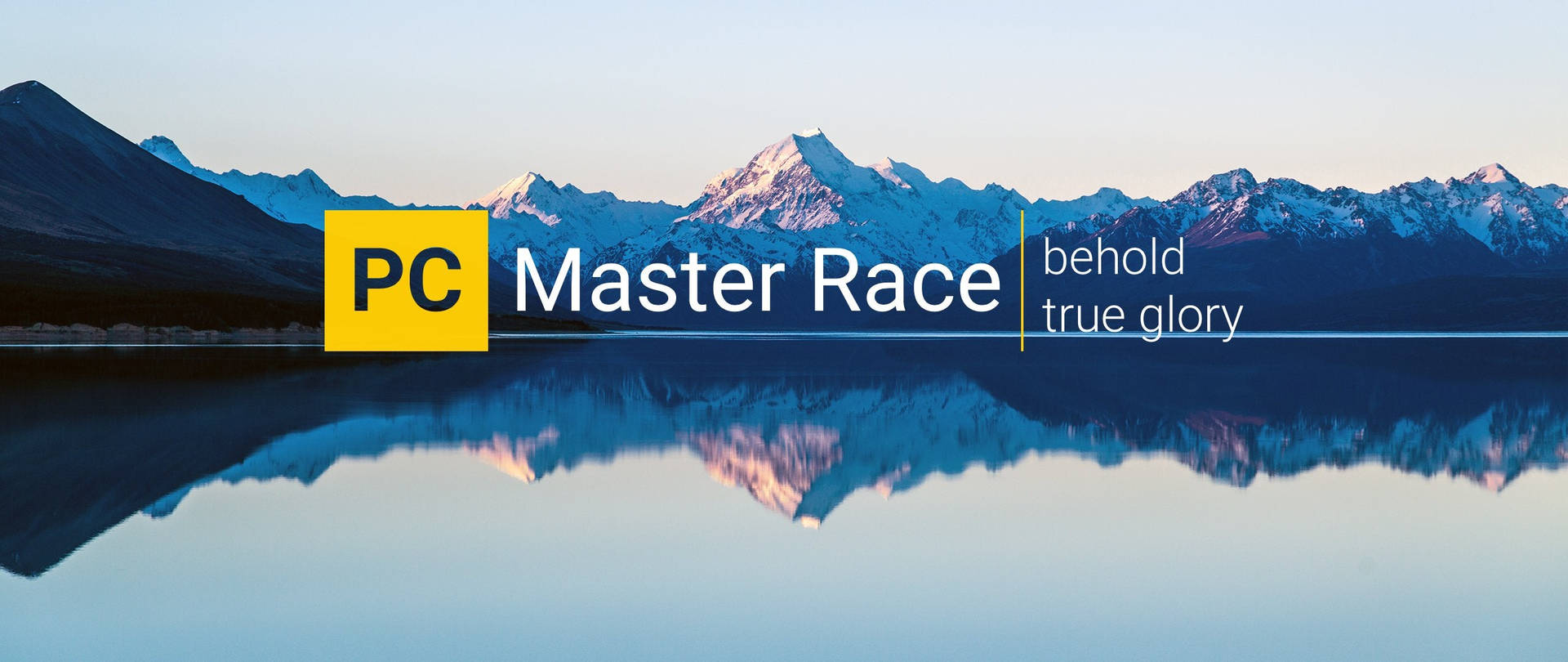 PC Master Race Lake And Mountain Wallpaper