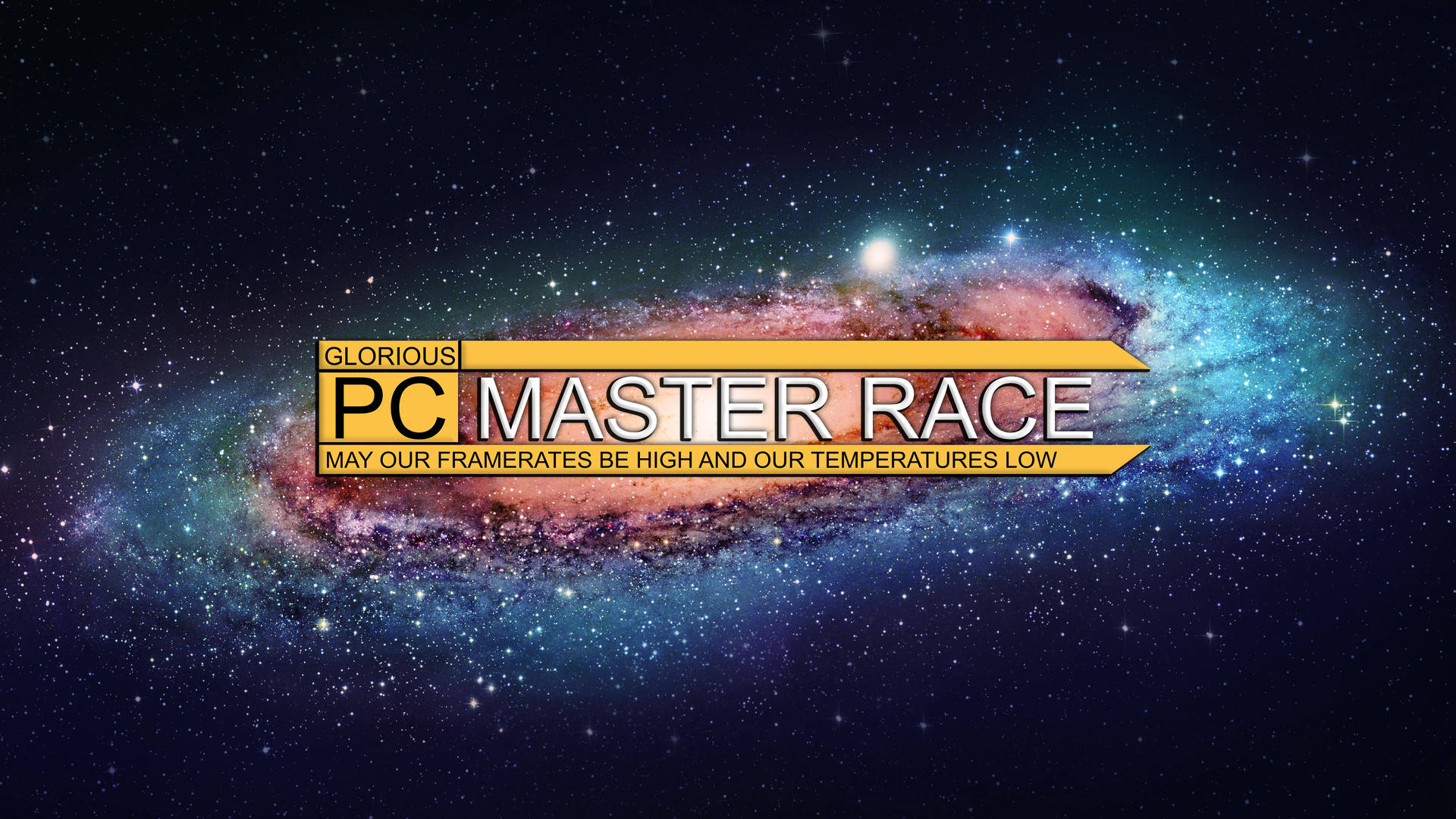 PC Master Race Space Nebula Wallpaper