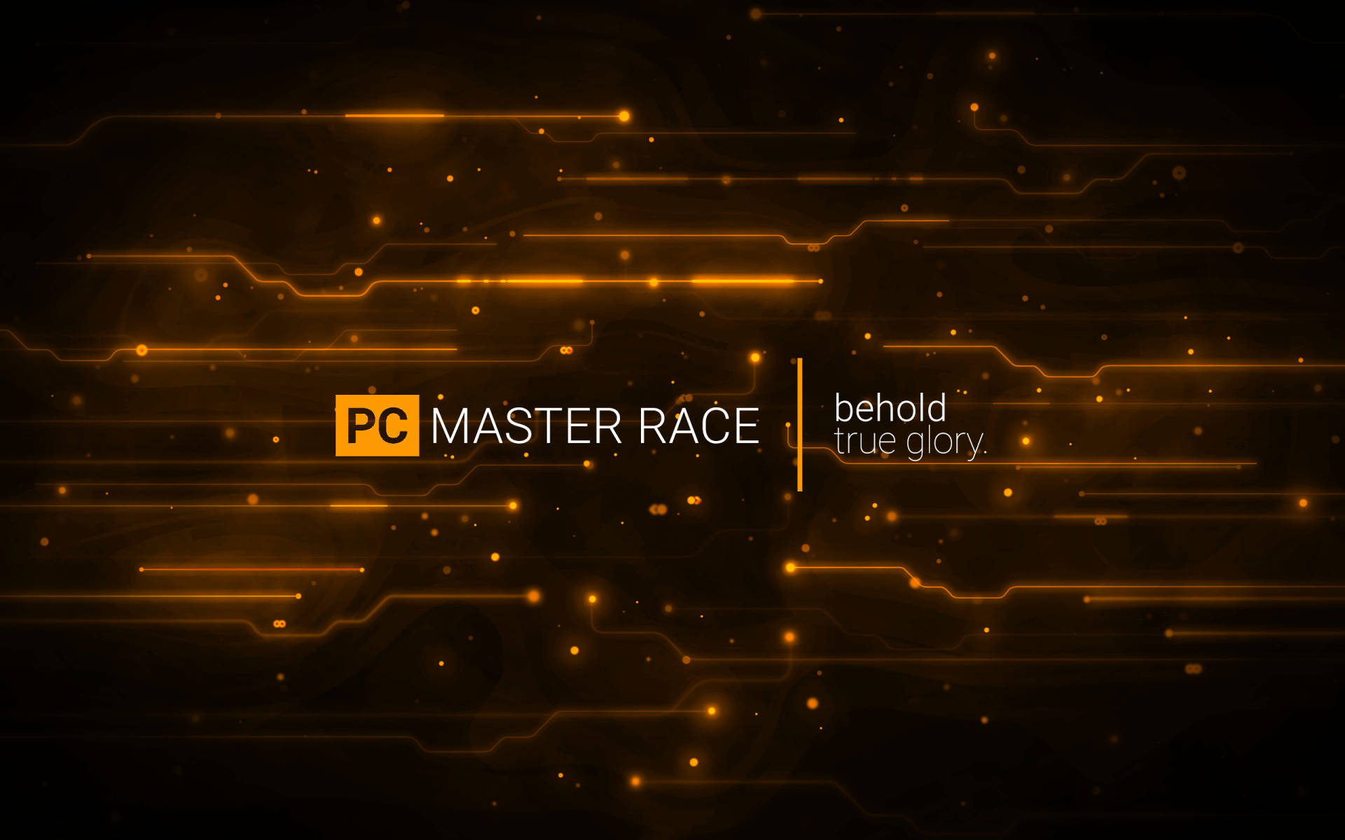 Pc Master Race Yellow Cyber Design Wallpaper