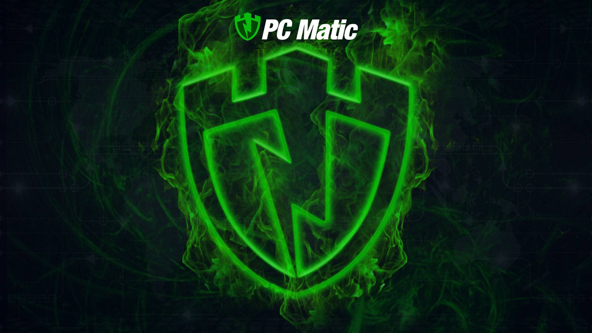 Pc Matic Brand Green Fire Logo Wallpaper
