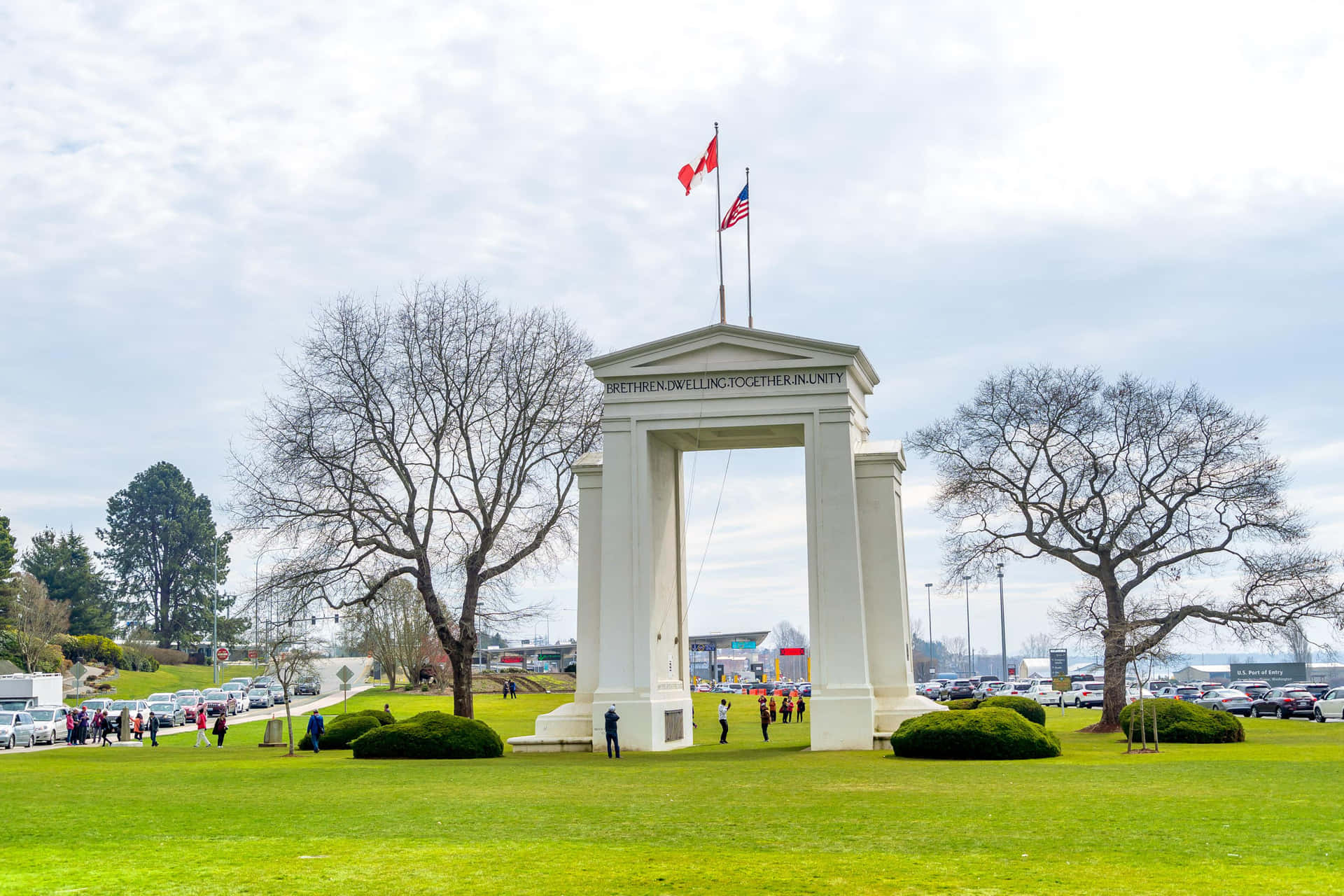 Download Peace Arch Monument Surrey Canada Wallpaper | Wallpapers.com