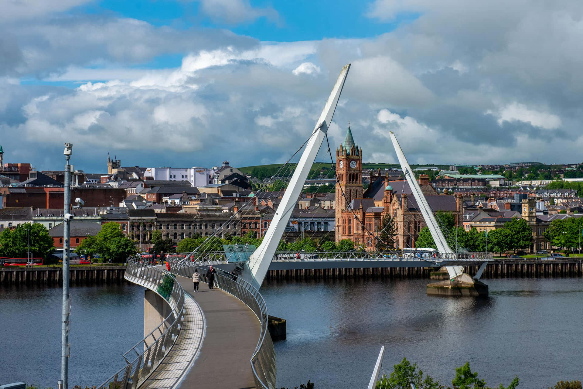 Peace Bridge Londonderry Cityscape Wallpaper