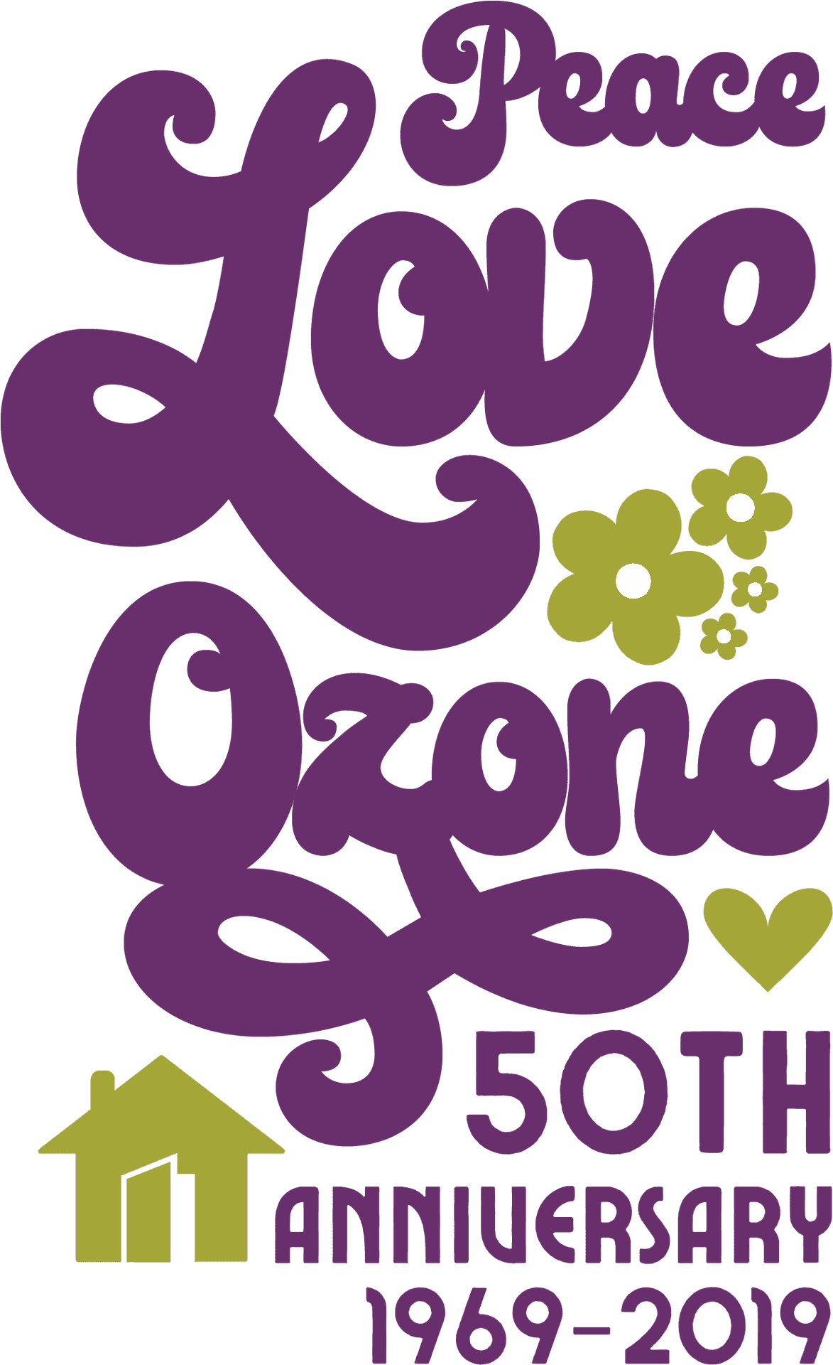 Peace Love Ozone50th Anniversary Graphic PNG